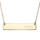 Couples Initials Gold Bar Necklace