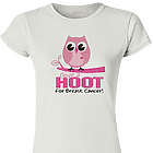 Give a Hoot Breast Cancer Awareness Ladies Fitted Tee