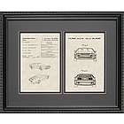 Delorean Auto Patent Art Replica 16x20 Framed Print