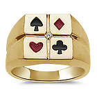 Men's Diamond Accent Enamel Poker Ring