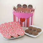 One Dozen Heart Cookies and Smiley Chocolates Gift Basket