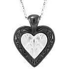 Lace Black Titanium and Sterling Silver Heart Necklace