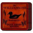Personalized Wood Duck Coaster Set