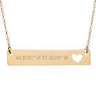 Custom Coordinate 14K Gold Heart Cut Out Name Bar Necklace
