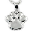 Engravable Silver Plated Paw Pendant Necklace