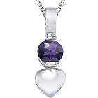 Round Amethyst Solitaire Pendant in Silver