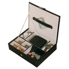 Men's Black Metro Faux Leather Jewelry Valet and Accessories Box
