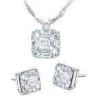 Diamonesk Simulated Diamond Pendant Necklace and Earrings Set