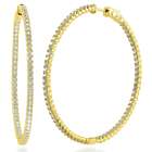 Gold Flashed CZ Inside-Out Hoop Earrings