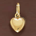 14K Gold 10mm Puffy Heart Pendant