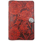 Wild Red Rose Embossed Leather Journal