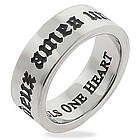 Two Souls One Heart Stainless Steel Poesy Ring