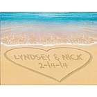 Personalized Couple's Caribbean Sea with Heart Print