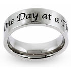 One Day at a Time Stainless Steel Message Ring