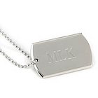 Personalized Large Nickel Plated Dog Tag Necklace