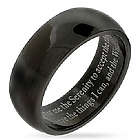 Stainless Steel Black Plate Serenity Prayer Ring