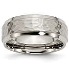 Men's Hammered Titanium Wedding Band Ring