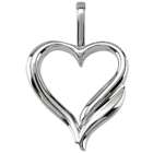 14 Karat White Gold Design Heart Pendant