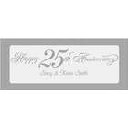 Happy 25th Anniversary Personalized Silver Banner