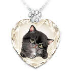 Kayomi Harai Sassy Cat Crystal Heart Pendants
