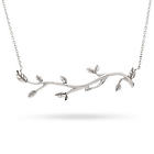 Tree Branch with Leaves Sterling Silver Necklace