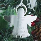 Personalized Silver Memorial Angel Ornament with Tassel