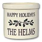 Happy Holidays Pottery Crock