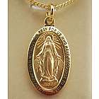 Gold-Plated Miraculous Medal on 18 Inch Chain