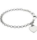 Kid's Personalized Sterling Silver Heart Tag Bracelet