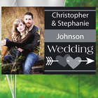 Custom Photo Arrow and Hearts Wedding Yard Sign