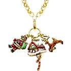 Christmas Charm Necklace in Gold