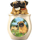 Linda Picken Pug Art Ceramic Cookie Jar