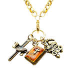 Religious Charm Necklace in Gold