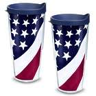 2 American Flag 24 Oz. Tervis Tumblers with Lids