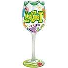 Happy August Wine Glass