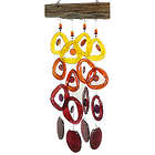 Recycled Glass Wind Chime in Tropical Sunset