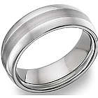 Brushed Titanium 8mm Wedding Band Ring