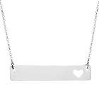 Engraveable 14K White Gold Name Bar with Heart Cut Out
