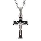 Stainless Steel Black Crucifix Necklace