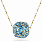 Swiss Blue Topaz Fashion Pendant in 14K Yellow Gold
