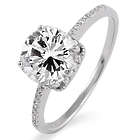 Sterling Silver 2-Carat Brilliant Cut CZ Engagement Ring