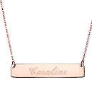 Personalized Rose Gold Petite Name Bar Necklace