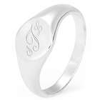 Personalized Monogram Petite Round Sterling Silver Signet Ring
