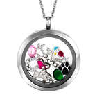 Round Build-a-Charm Glass Floating Stainless Steel Locket