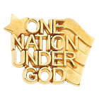 14K Gold One Nation Under God Lapel Pin