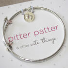 Pitter Patter Baby Feet Charm Meaningful Message Bracelet