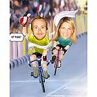 Racing Bicycle Couple Caricature Print from Photos