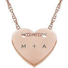 Small Personalized 10k Rose Gold Initial Heart Slide Necklace