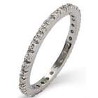 Cubic Zirconia Sterling Silver Stackable Eternity Band