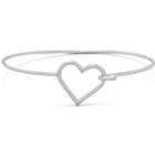 Open Heart Sterling Silver Bangle Bracelet